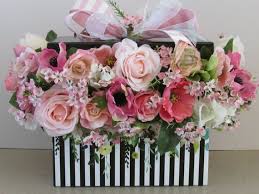 40 Roses in a black and white striped box